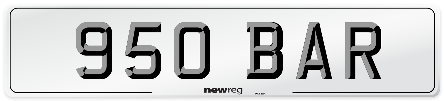 950 BAR Number Plate from New Reg